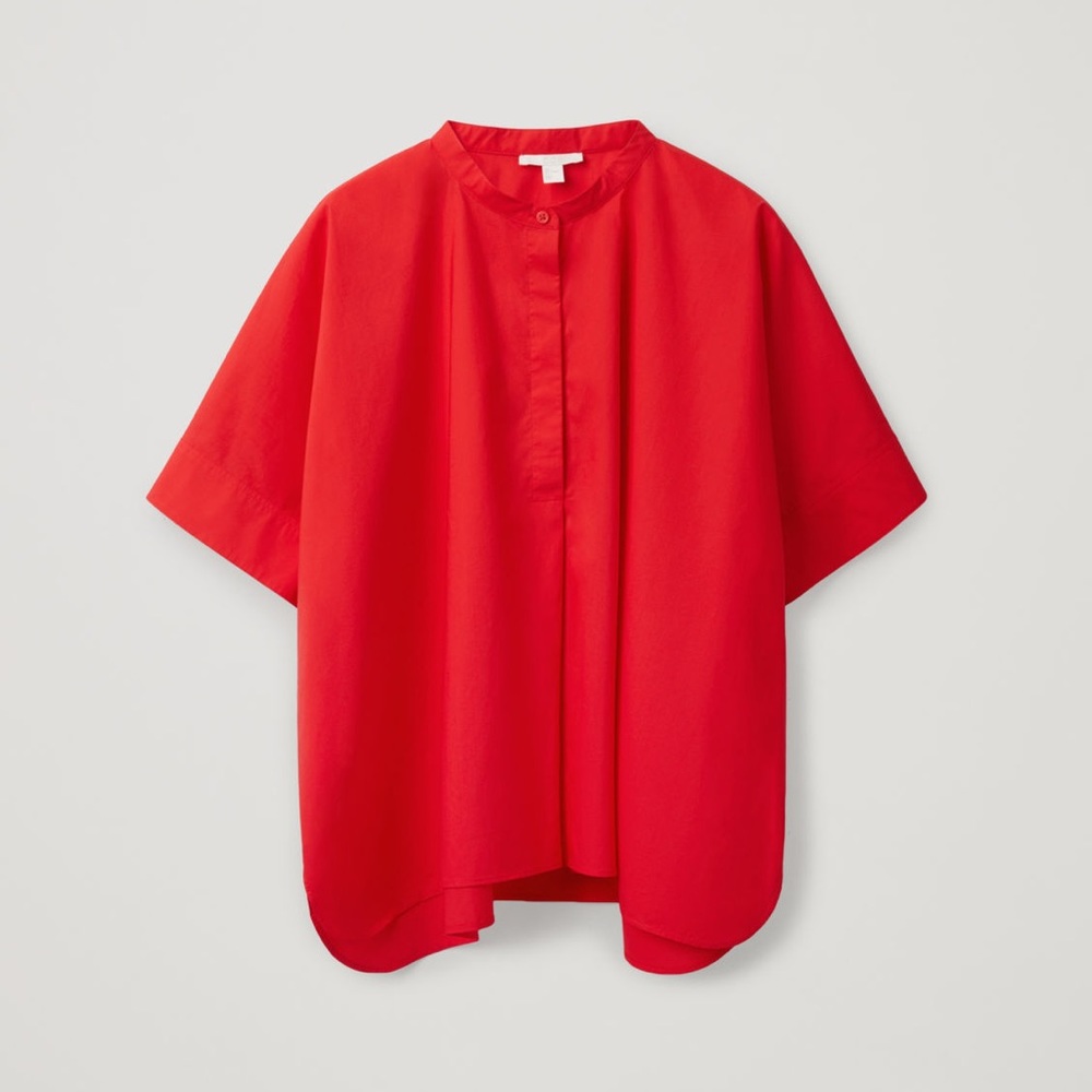 COS Oversized Poplin Shirt in Red - NEW WITH TAGS